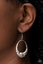 Load image into Gallery viewer, Classic Keepsake - White Rhinestone Earrings Paparazzi Accessories