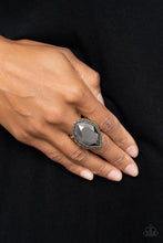 Load image into Gallery viewer, Avant-GRANDEUR - Silver Hematite Rhinestone Ring Paparazzi Accessories
