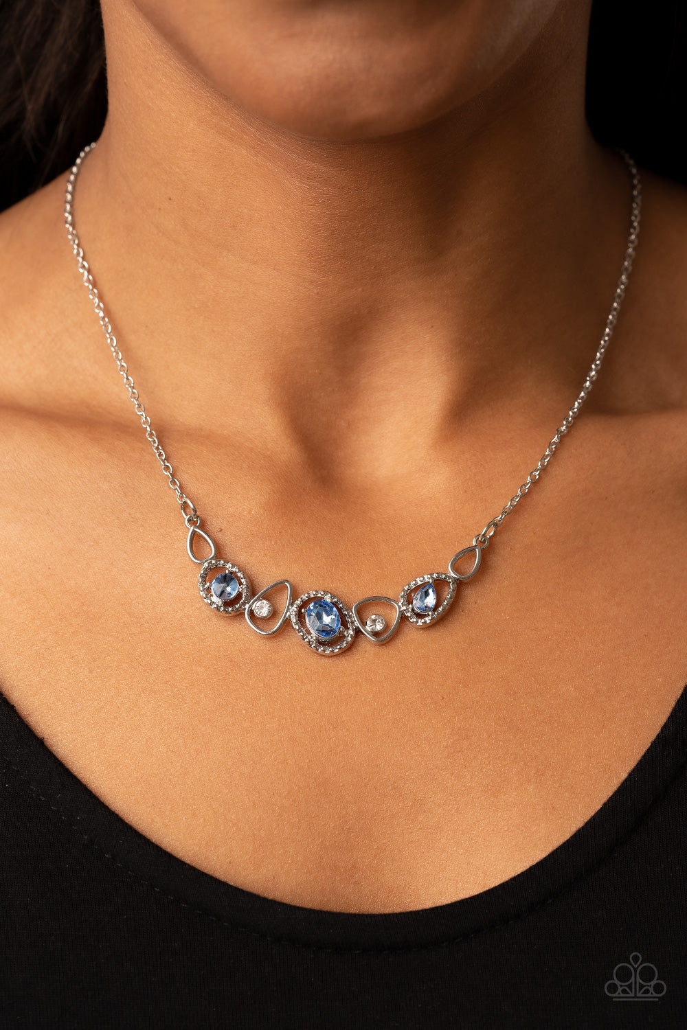 Celestial Cadence - Blue Rhinestone Necklace Paparazzi Accessories