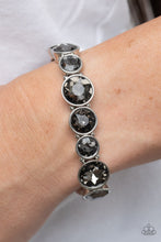 Load image into Gallery viewer, Twinkling Tease - Silver Rhinestone Stretchy Bracelet Paparazzi Accessories
