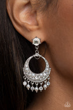 Load image into Gallery viewer, Marrakesh Request - White Pearl and Rhinestone Post Earrings Paparazzi Accessories