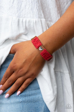 Lusting for Wanderlust - Red Leather Bracelet Paparazzi Accessories