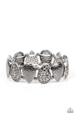 Playing Favorites - Multi Hematite Rhinestone Stretchy Bracelet Paparazzi Accessories