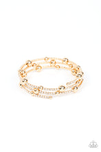 Load image into Gallery viewer, Spontaneous Shimmer - Gold Coil Bracelet Paparazzi Acessories