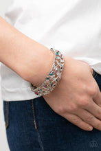 Load image into Gallery viewer, Ripe for the Picking - Multi Floral Rhinestone Hinge Bracelet Paparazzi Accessories
