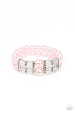 Timelessly Tea Party - Pink Pearl Stretchy Bracelet
