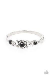 black,hinge,rhinestones,Expert Elegance - Black Rhinestone Bracelet