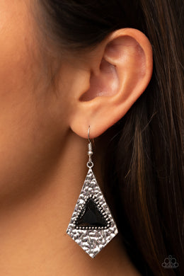 Cosmic Destination - Black Gem Earring Paparazzi Accessories