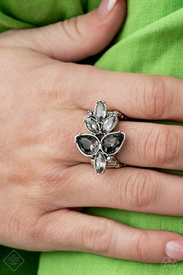 Ice-Cold Couture Silver Rhinestone Ring Paparazzi Accessories