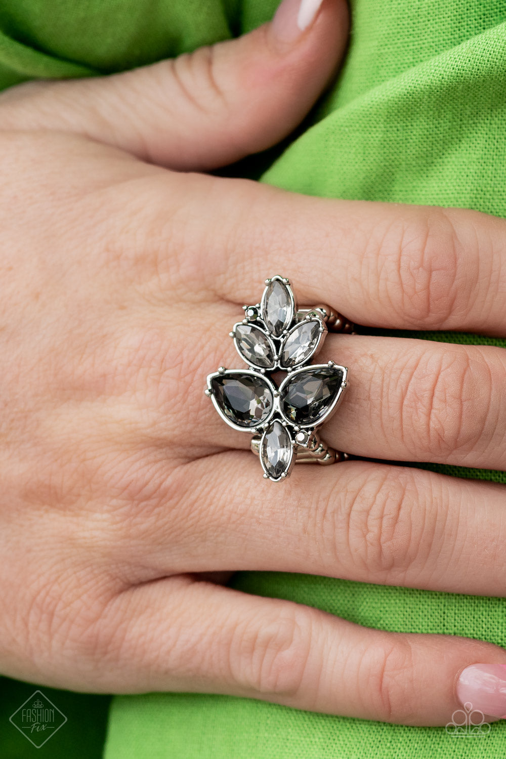 Ice-Cold Couture Silver Rhinestone Ring Paparazzi Accessories