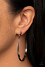 Load image into Gallery viewer, Monochromatic Curves - Black Gunmetal Hoop Earrings Paparazzi Accessories