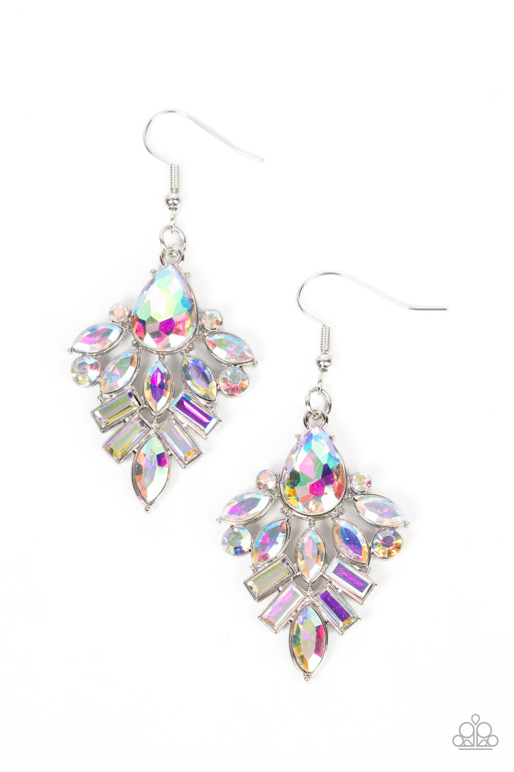 Stellar-escent Elegance - Multi Iridescent Rhinestone Earrings Paparazzi Accessories