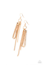 Load image into Gallery viewer, Swing Dance Dazzle - Gold Rhinestone Earrings Paparazzi Accessories