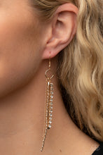Load image into Gallery viewer, Swing Dance Dazzle - Gold Rhinestone Earrings Paparazzi Accessories