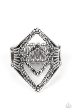 Load image into Gallery viewer, Diamond Duet - Silver Hematite Rhinestone Ring Paparazzi Accessories
