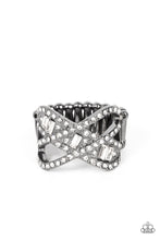 Load image into Gallery viewer, Triple Threat Twinkle - Black Gunmetal Rhinestone Ring Paparazzi Accessories