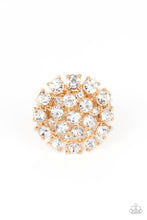 Load image into Gallery viewer, SELFIE-Confidence - Gold Rhinestone Ring Paparazzi Accessories