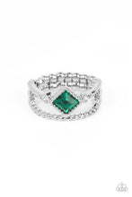Load image into Gallery viewer, Angling for Attention - Green Rhinestone Ring Paparazzi Accessories