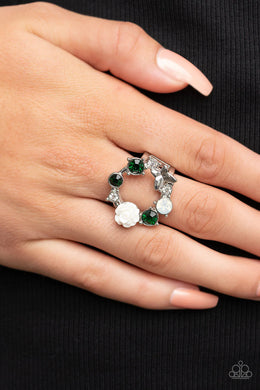 Butterfly Bustle Green Ring Paparazzi Accessories