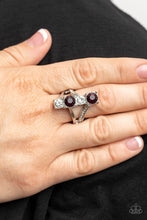 Load image into Gallery viewer, Duplicating Dazzle - Purple Rhinestone Ring Paparazzi Accessories