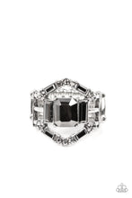Load image into Gallery viewer, Jazzy Jewels - Silver Hematite Rhinestone Ring Paparazzi Accessories