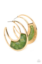 Load image into Gallery viewer, Contemporary Curves - Green Hoop Earrings Paparazzi Accessories