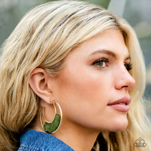 Load image into Gallery viewer, Contemporary Curves - Green Hoop Earrings Paparazzi Accessories