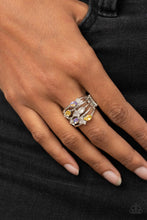 Load image into Gallery viewer, Ethereal Escapade - Yellow Iridescent Rhinestone Ring Paparazzi Accessories