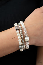 Load image into Gallery viewer, Positively Polished - White Pearl Stretchy Bracelet Paparazzi Accessories