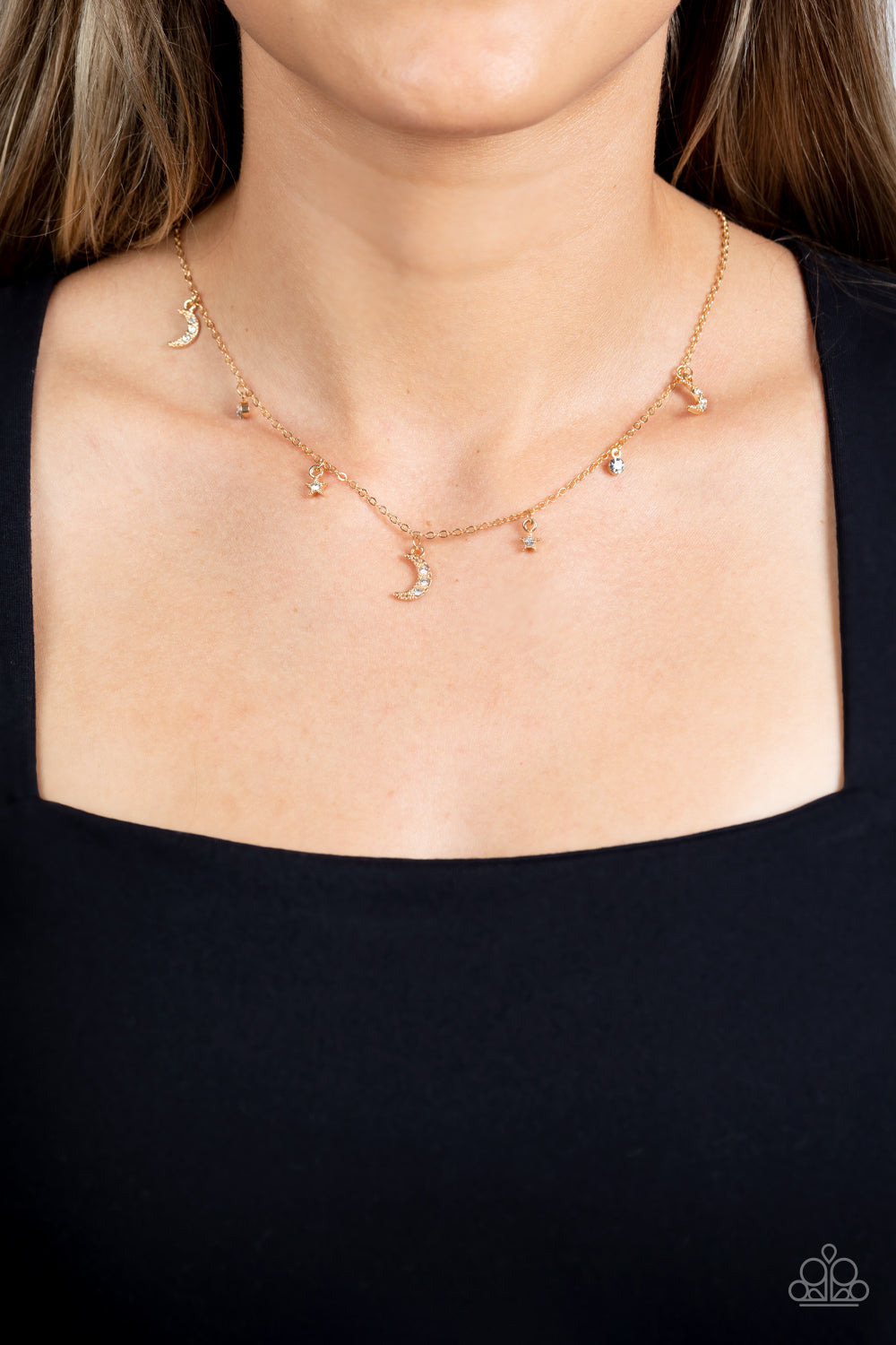 Lunar Lagoon - Gold Necklace Paparazzi Accessories