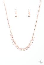 Load image into Gallery viewer, Cue the Mic Drop - Copper Rhinestone Necklace Paparazzi Accessories