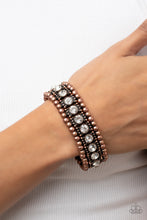 Load image into Gallery viewer, Ritzy Reboot - Copper Rhinestone Stretchy Bracelet Paparazzi Accessories