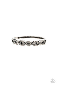 black,hinge,rhinestones,Eye-Opening Opulence - Black Rhinestone Hinge Bracelet