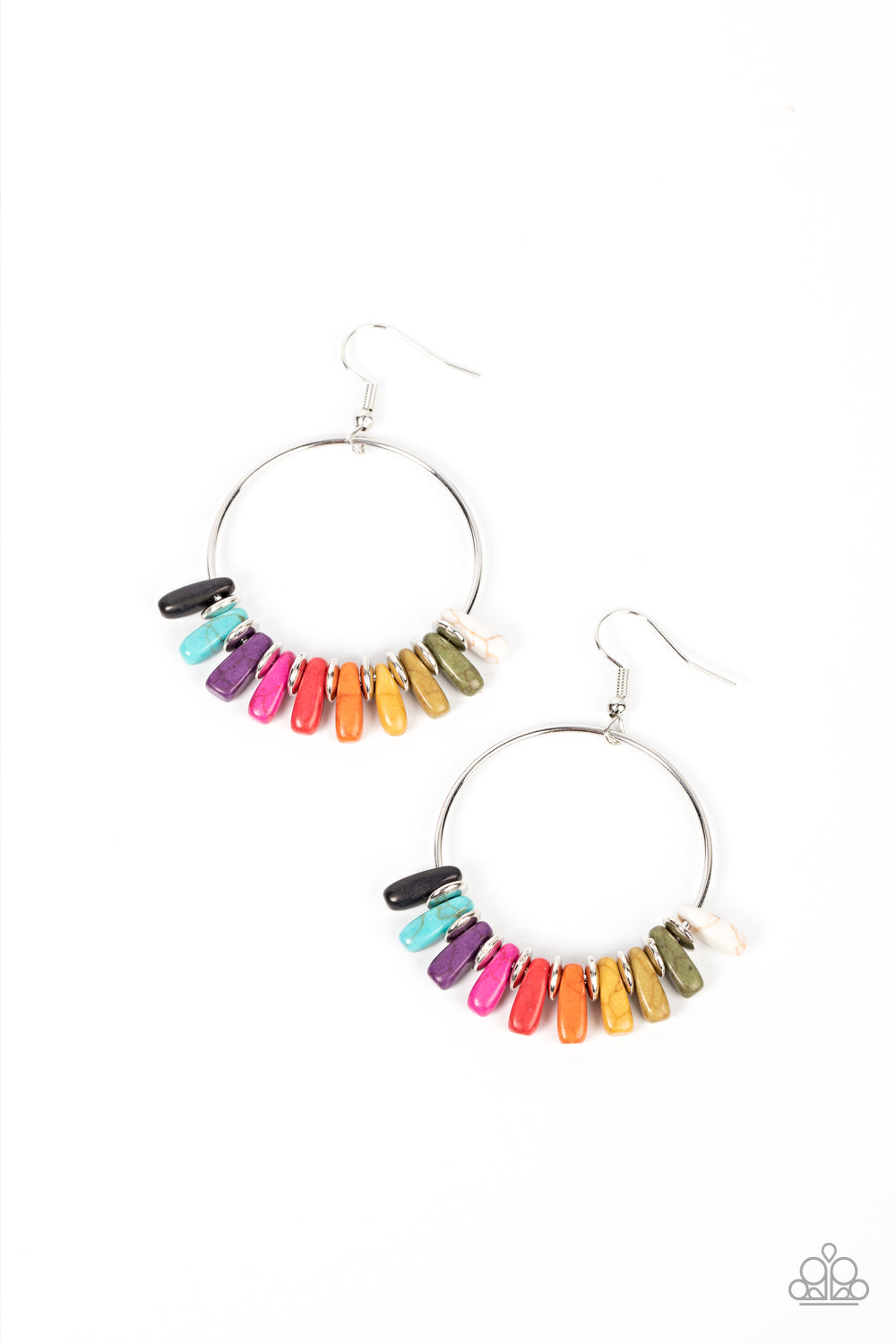 Earthy Ensemble - Multi Stone Earrings Paparazzi Accessories