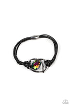 Load image into Gallery viewer, Keep Your Distance - Multi Oil Spill Rhinestone Magnetic Bracelet Paparazzi Accessories