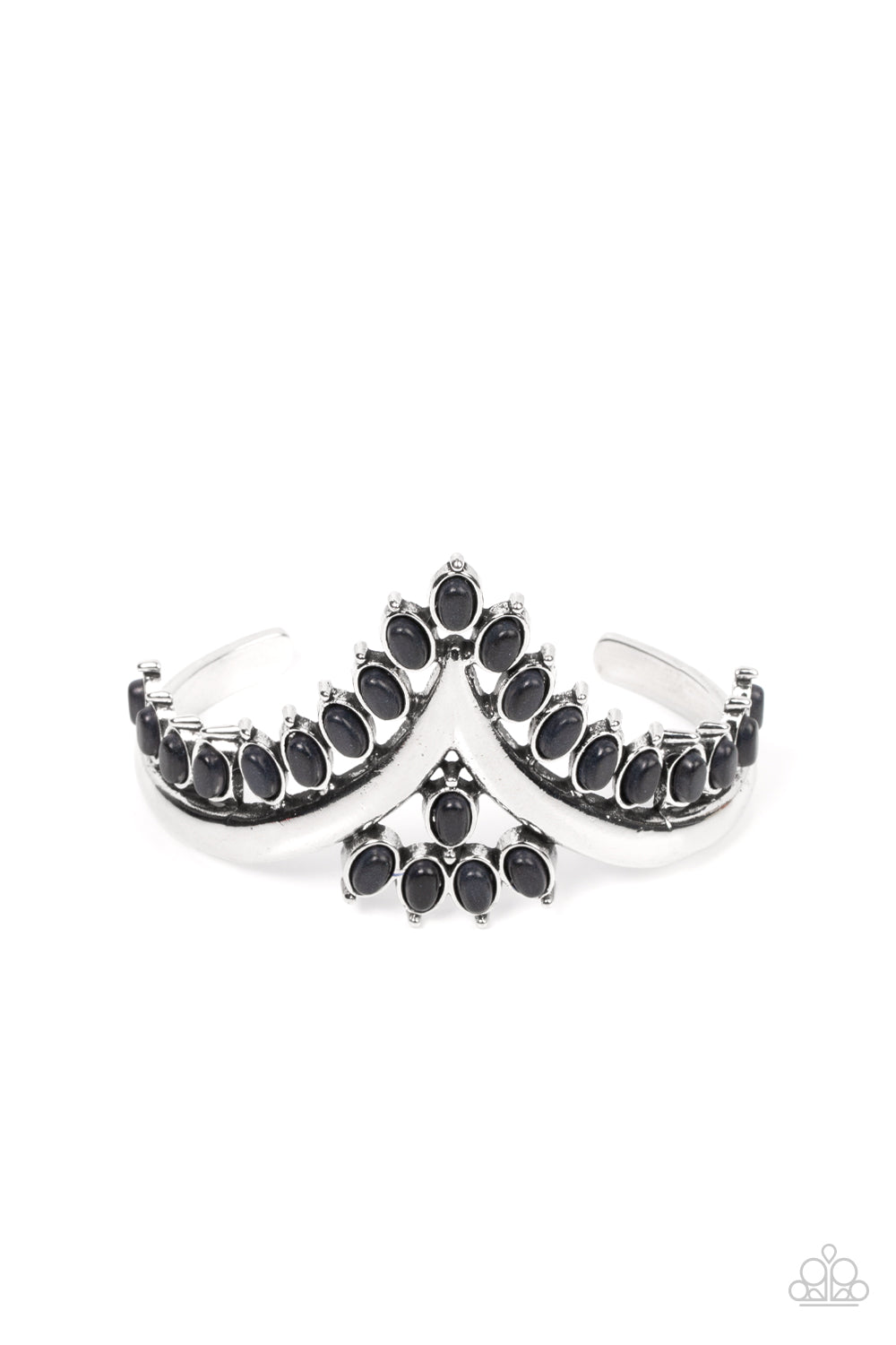 Teton Tiara - Black Stone Cuff Bracelet Paparazzi Accessories