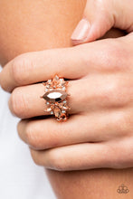 Load image into Gallery viewer, Luxury Luster - Copper Rhinestone Ring Paparazzi Accessories