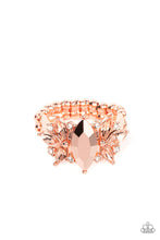 Load image into Gallery viewer, Luxury Luster - Copper Rhinestone Ring Paparazzi Accessories