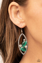 Load image into Gallery viewer, Famously Fashionable - Green Cat&#39;s Eye Earrings Paparazzi Accessories