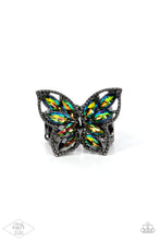 Load image into Gallery viewer, Fluttering Fashionista Multi Oil Spill Gunmetal Ring Paparazzi Accessories