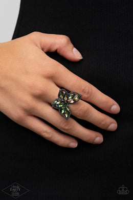 Fluttering Fashionista Multi Oil Spill Gunmetal Ring Paparazzi Accessories