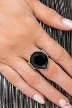 Load image into Gallery viewer, Dyamically Defaced Black Ring Paparazzi Accessories