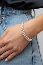 Load image into Gallery viewer, Regal Wraparound - White Pearl Rhinestone Coil Bracelet Paparazzi Accessories