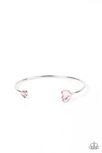Load image into Gallery viewer, Unrequited Love - Pink Rhinestone Heart Cuff Bracelet Paparazzi Accessories