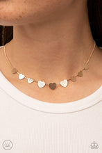 Load image into Gallery viewer, Dainty Desire - Gold Heart Choker Necklace Paparazzi Accessories