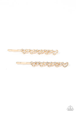 Thinking of You - Gold Heart Hair Accessory Paparazzi Accessories