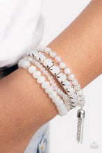 Load image into Gallery viewer, Day Trip Trinket - White Stretchy Bracelet Paparazzi Accessories