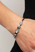 Load image into Gallery viewer, Disarming Dazzle - Black Gunmetal Rhinestone Cuff Bracelet Paparazzi Accessories