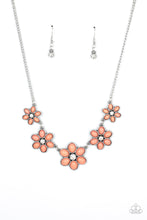 Load image into Gallery viewer, Prairie Party - Orange Flower Necklace Paparazzi Acessories