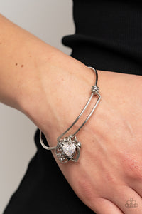 Bangles,Hearts,iridescent,rhinestones,Im Yours - Multi Rhinestone Charm Bangle Bracelet